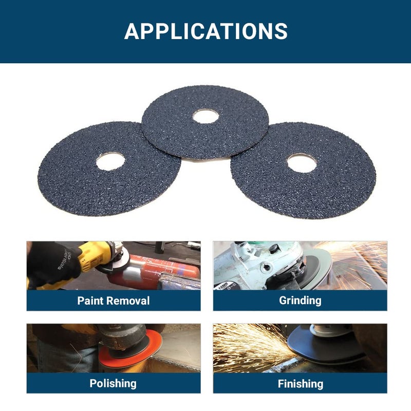 Benchmark Abrasives 4 1/2 Inch Sanding Discs Zirconia Resin Fiber Grinding Disc for Grinding, Stripping on Wood, Fiberglass, Metal, 7/8" Arbor Angle Grinder Sanding Disc, 25 Pack - 120 Grit - Image 3