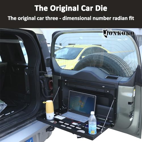 YIWANG Aluminum Alloy Black Car Rear Door Foldable Table Cargo Shelf Storage Tailgate Table for Land Rover Defender 110 2020-2022 - Image 3