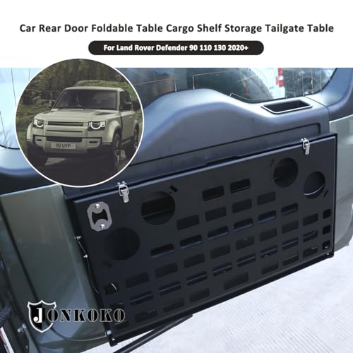 YIWANG Aluminum Alloy Black Car Rear Door Foldable Table Cargo Shelf Storage Tailgate Table for Land Rover Defender 110 2020-2022 - Image 4