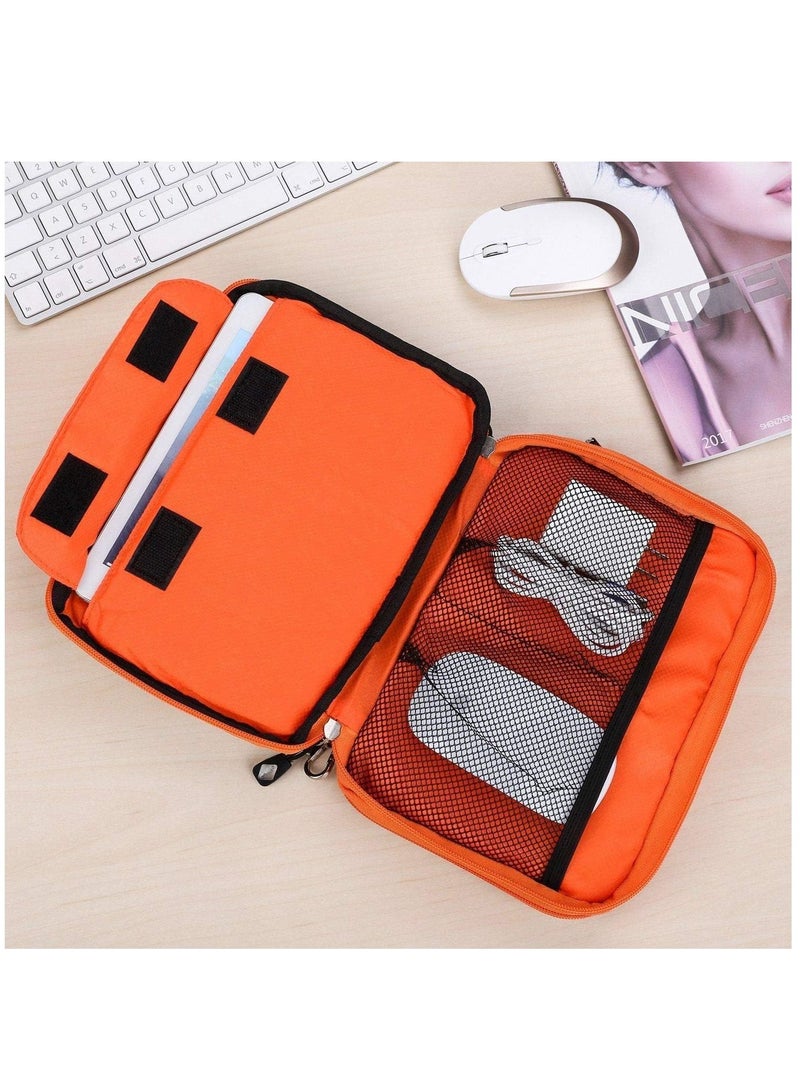 VAYMAY Travel Organizer, Electronic Organizer Accessories Bag, Double Layer Electronics Gadget Organizer travel Case for Storage iPad Mini, Cord, Charger, Phone, Adapter, Power Bank, Hard Drives  - Image 4
