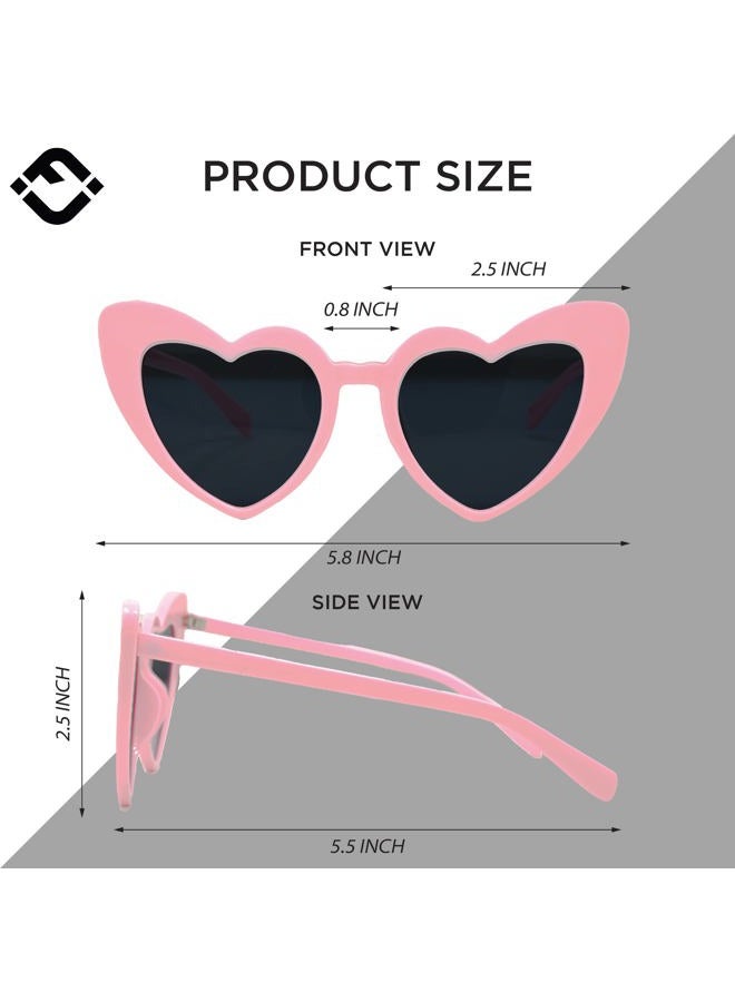 Funky Junque Sunglasses Women Heart Shaped Fashion Eyewear Bachelorette Party Favors Trendy Vintage Retro Love Bride, 3 Pack - Red, One size - Image 3