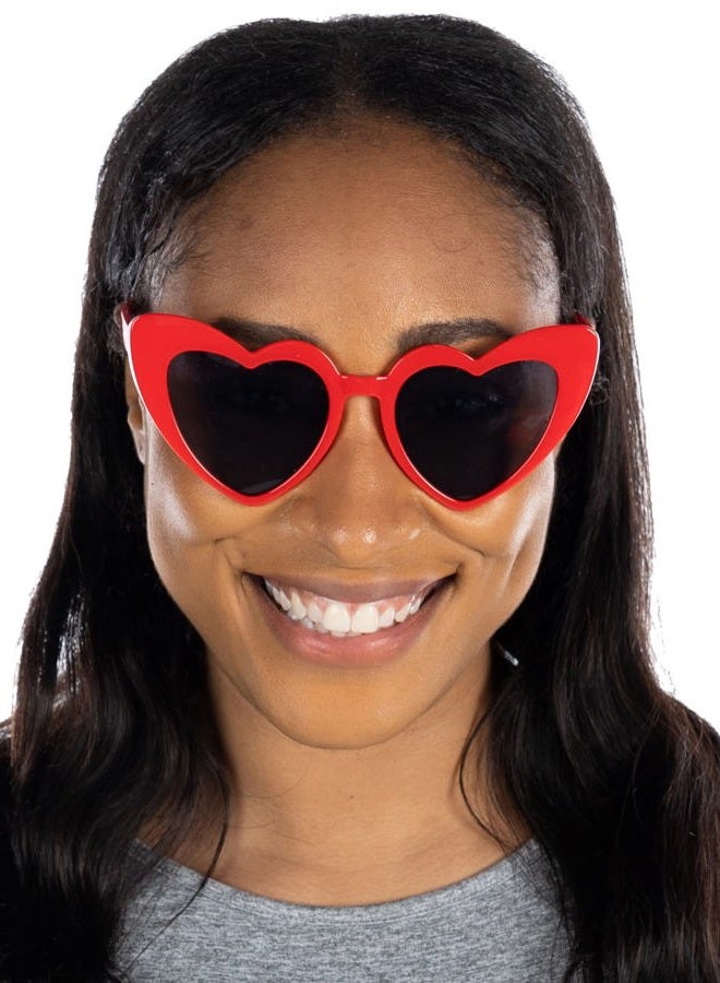 Funky Junque Sunglasses Women Heart Shaped Fashion Eyewear Bachelorette Party Favors Trendy Vintage Retro Love Bride, 3 Pack - Red, One size - Image 2
