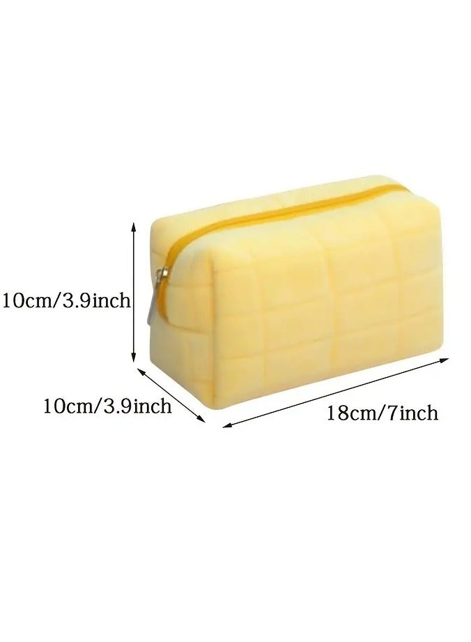 ORiTi حقيبة مكياج صغيرة بسحاب وحقيبة مستحضرات تجميل منقوشة ومنظم تخزين للسفر وحقيبة أدوات الزينة بسعة كبيرة - Image 3