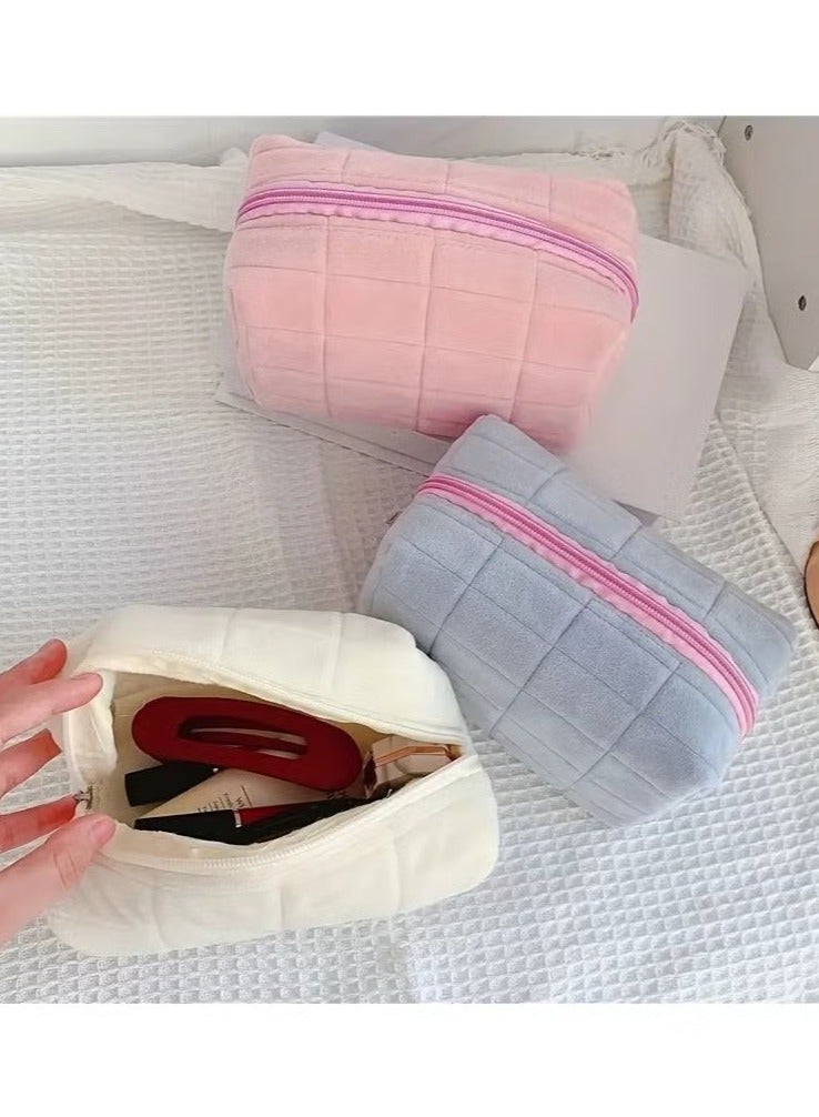 ORiTi حقيبة مكياج صغيرة بسحاب وحقيبة مستحضرات تجميل منقوشة ومنظم تخزين للسفر وحقيبة أدوات الزينة بسعة كبيرة - Image 4