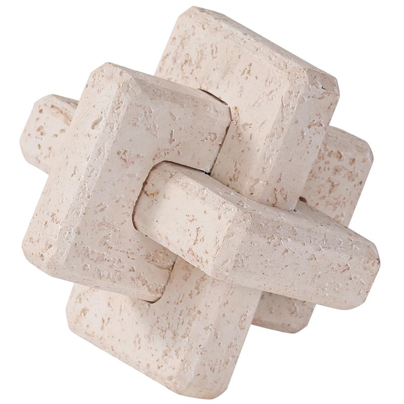 Dneuoir 3-Link Knot Resin Travertine Decor, Coffee Table Decor, Book Shelf Entry Table Decoration, Boho Decorative Objects, Aesthetic Accents for Modern Rustic Office Living Room Home DÃ©cor - Image 1