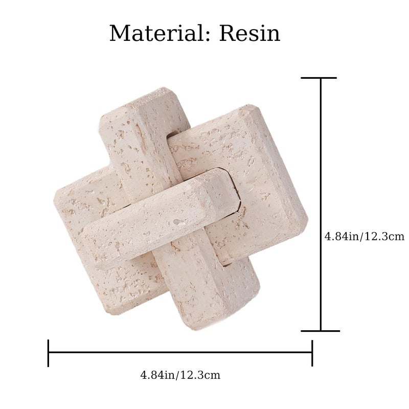 Dneuoir 3-Link Knot Resin Travertine Decor, Coffee Table Decor, Book Shelf Entry Table Decoration, Boho Decorative Objects, Aesthetic Accents for Modern Rustic Office Living Room Home DÃ©cor - Image 5