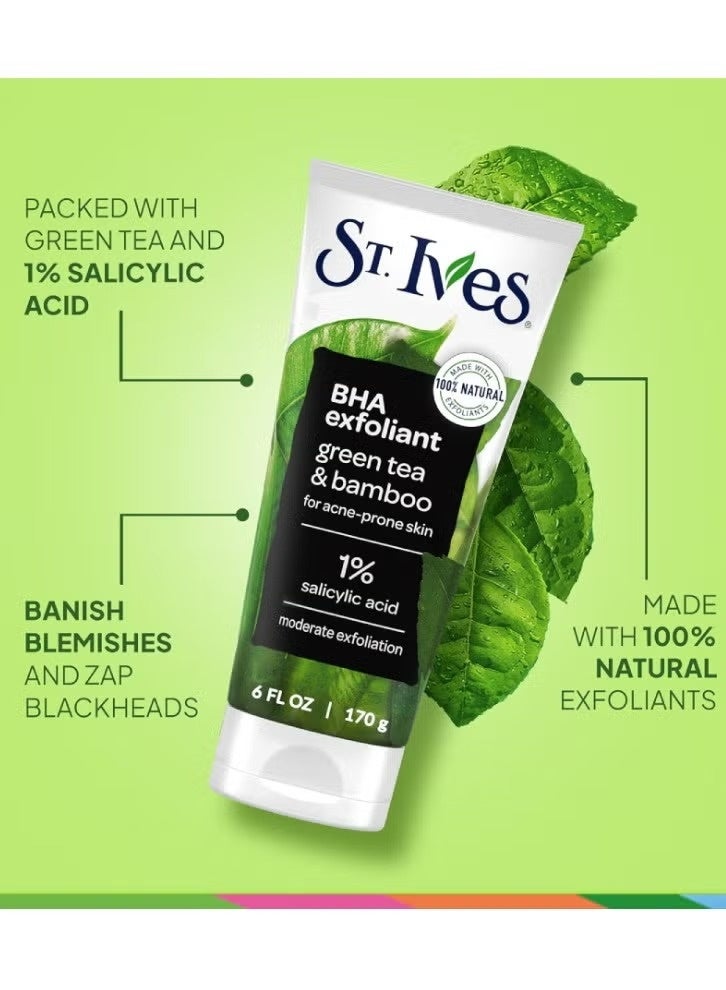 سانت آيفز سانت ايفز مقشر الوجه لإزالة الرؤوس السوداء بالشاي الأخضر والخيزران BHA 170 جم تنظيف عميق وتنعيم البشرة - Image 2