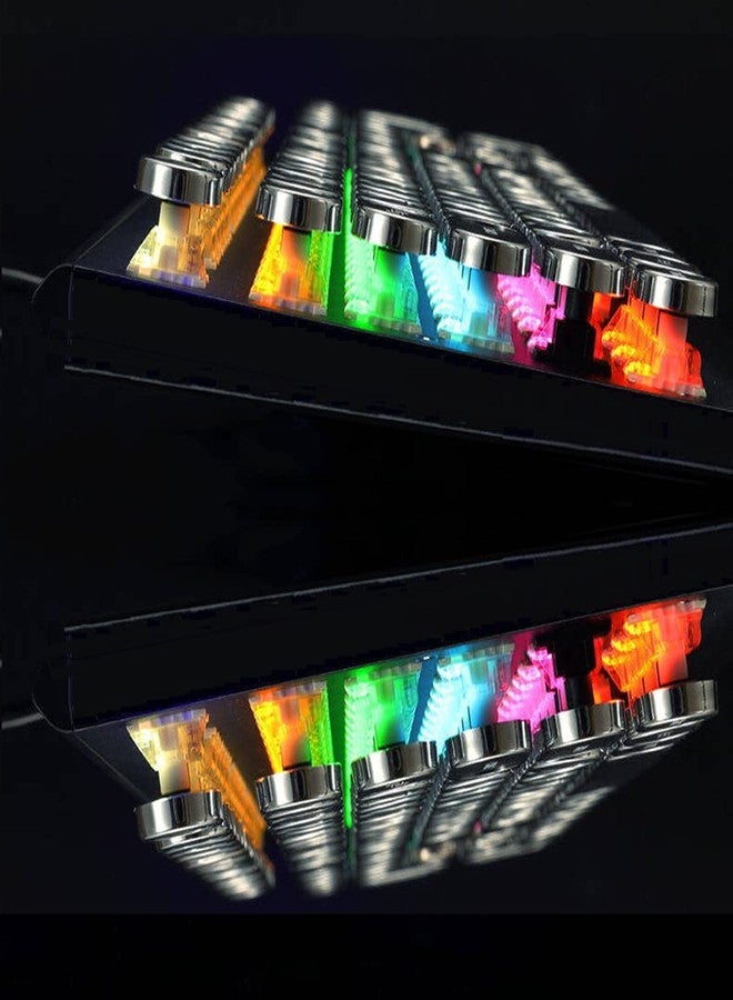 لوحة مفاتيح ألعاب ميكانيكية بإضاءة خلفية LED سلكية من YSCP بتصميم آلة كاتبة، مزودة بمفاتيح زرقاء دائرية الشكل، 104 مفتاح (أسود، 104 مفتاح LED) - Image 5