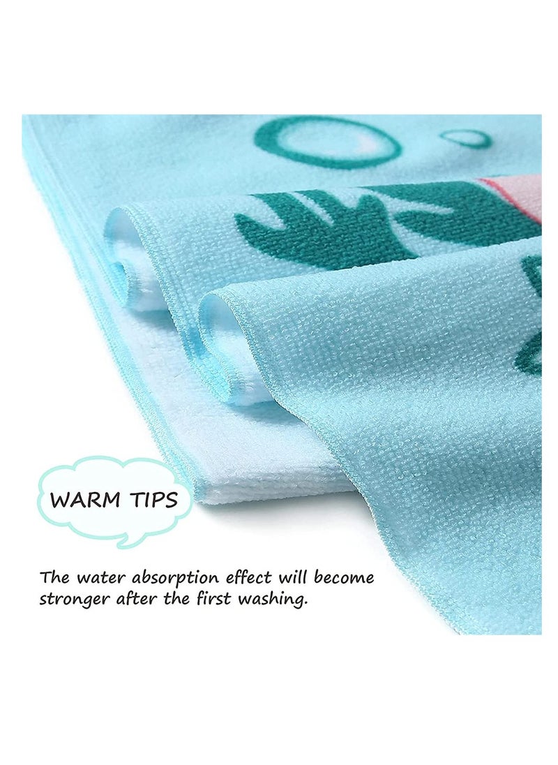 Excefore - Hooded Bathrobe,Kids Beach Towel for Boys Girls, Hooded Bath Towel Wrap, Toddler Pool Towel with Hood, Super Soft, Absorbent Microfiber Beach Towel for 0 - 7 Years (Mermaid) - Image 1