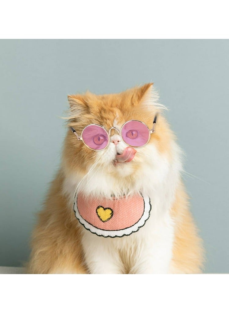 Cat Dog Sunglasses Funny Pet Glasses Round Metal Cat Classic Retro Sunglasses Pet Hippie Cute Dog Cat Cosplay Party Costume Photo Props - Image 4