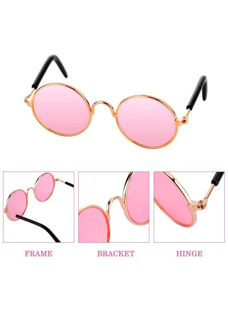 Cat Dog Sunglasses Funny Pet Glasses Round Metal Cat Classic Retro Sunglasses Pet Hippie Cute Dog Cat Cosplay Party Costume Photo Props - Image 2