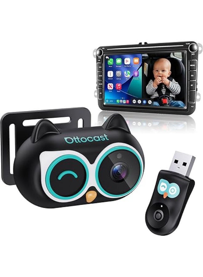 أوتوكاست Ottocast Cabin Care CarPlay Adapter 2026, Ottocast Mini Rear Seat Camera 1080P, USB-A Plug & Play, Factory Wired CarPlay Only - Image 1