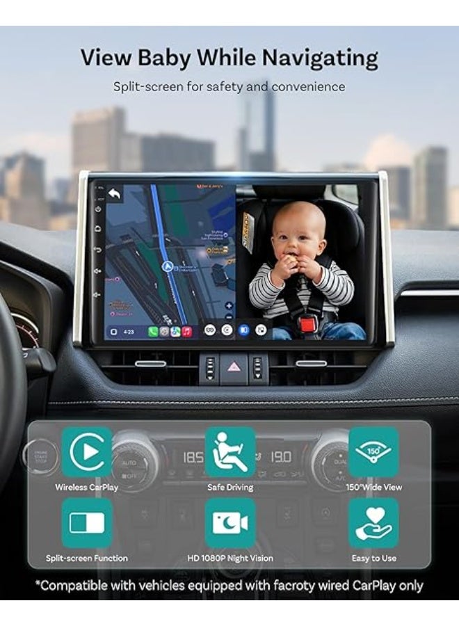أوتوكاست Ottocast Cabin Care CarPlay Adapter 2026, Ottocast Mini Rear Seat Camera 1080P, USB-A Plug & Play, Factory Wired CarPlay Only - Image 3