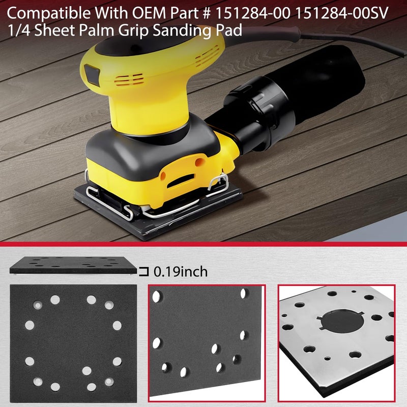 HASMX 2-Pack 1/4" Sheet 8 Hole Stick Square Sanding Backing Plate Replacement Sander Pad for Porter Cable Models 340 342 380 D26411 - Image 4