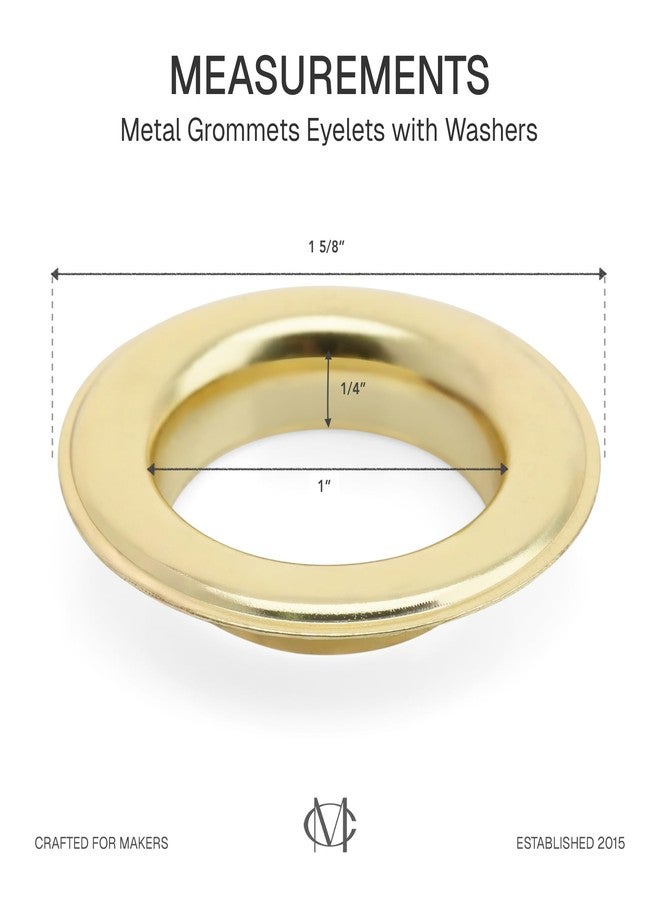 CRAFTMEMORE 1 inch Hole 10 Sets Grommets Eyelets with Washers for Leather, Tarp, Canvas (Gold) - Image 4