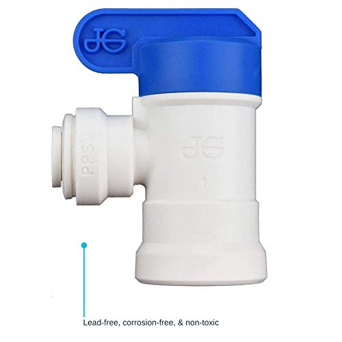 John Guest 1/4 Inch x 1/4 Inch Female Elbow Shut-Off Valve, NPTF Thread, Push to Connect Plastic Plumbing Fitting, PPSV500822WP - Image 5