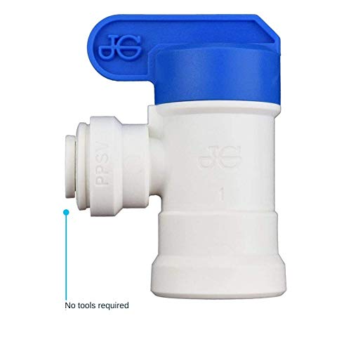 John Guest 1/4 Inch x 1/4 Inch Female Elbow Shut-Off Valve, NPTF Thread, Push to Connect Plastic Plumbing Fitting, PPSV500822WP - Image 3