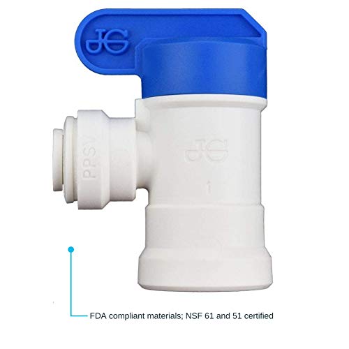 John Guest 1/4 Inch x 1/4 Inch Female Elbow Shut-Off Valve, NPTF Thread, Push to Connect Plastic Plumbing Fitting, PPSV500822WP - Image 4