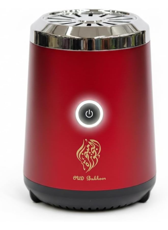 JAJEEK Portable Mini Electric Incense Burner – Red USB Rechargeable Bakhoor & Oud Diffuser for Home, Office, Travel & Car | Compact Cordless Arabic Mubkhar with Silent Heating, Elegant Design & Long-Lasting Aromatherapy for Daily Use | Mini USB Oud Burner - Image 3