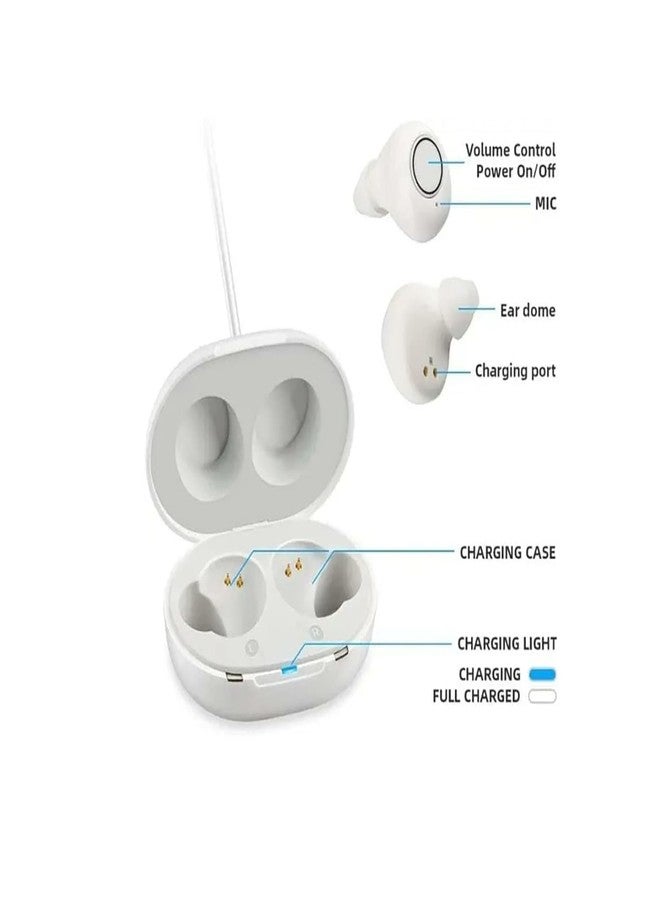HP SOUND PLUS with Auto Noise Cancellation Invisible fashion design ITE hearing aids look a like earbuds (White) - Image 2