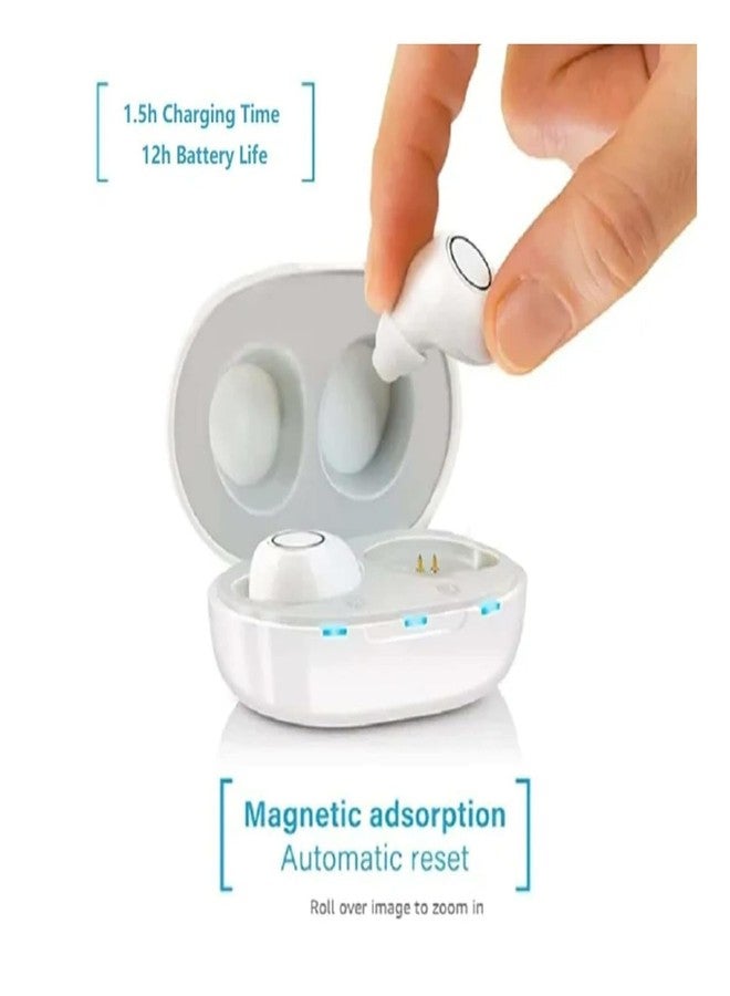 HP SOUND PLUS with Auto Noise Cancellation Invisible fashion design ITE hearing aids look a like earbuds (White) - Image 3