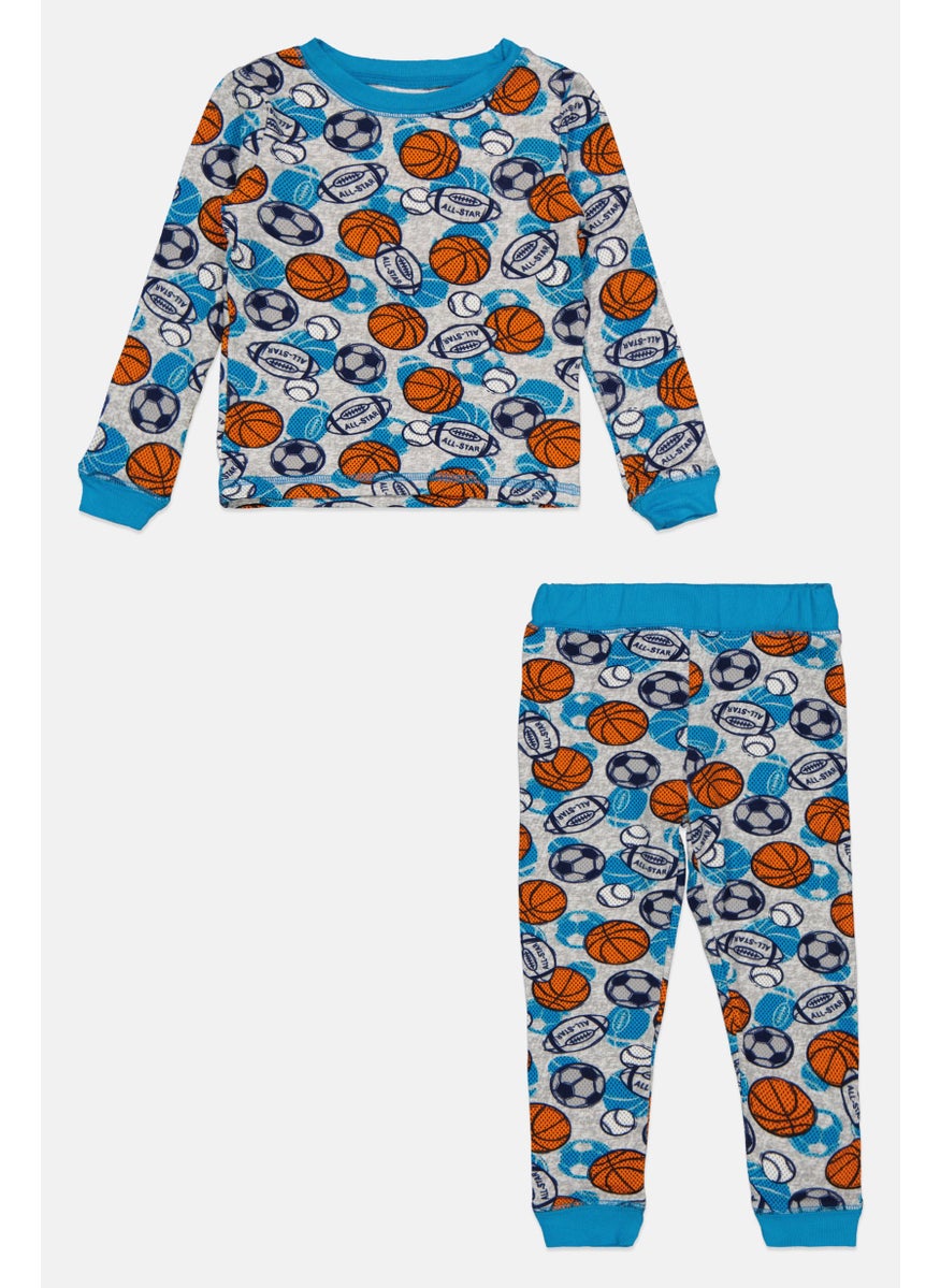 Sleep On It Toddlers Boy Allover Printed Sleepwear Set, Blue Combo  - Image 1