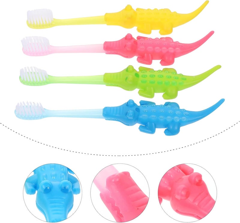 Cute Crocodile Children's Toothbrush 8pcs Set Soft Bristles for Ages 3-12 Portable Oral Cleaner for Kids for Regular Oral Hygiene - Image 2