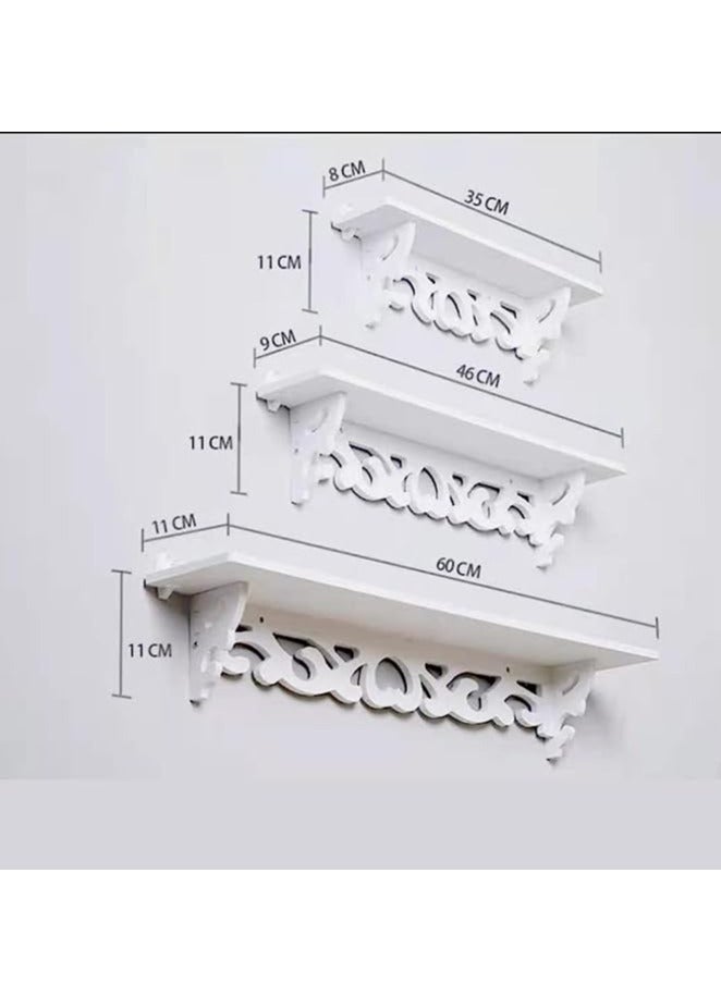HOME TASTE TOMSUN Floating Shelves for Wall Set of 3 Modern Bathroom Floating Shelf with Invisible Brackets Wall Home Storage Decor Wall Mounted Floating Shelfs  - Image 2