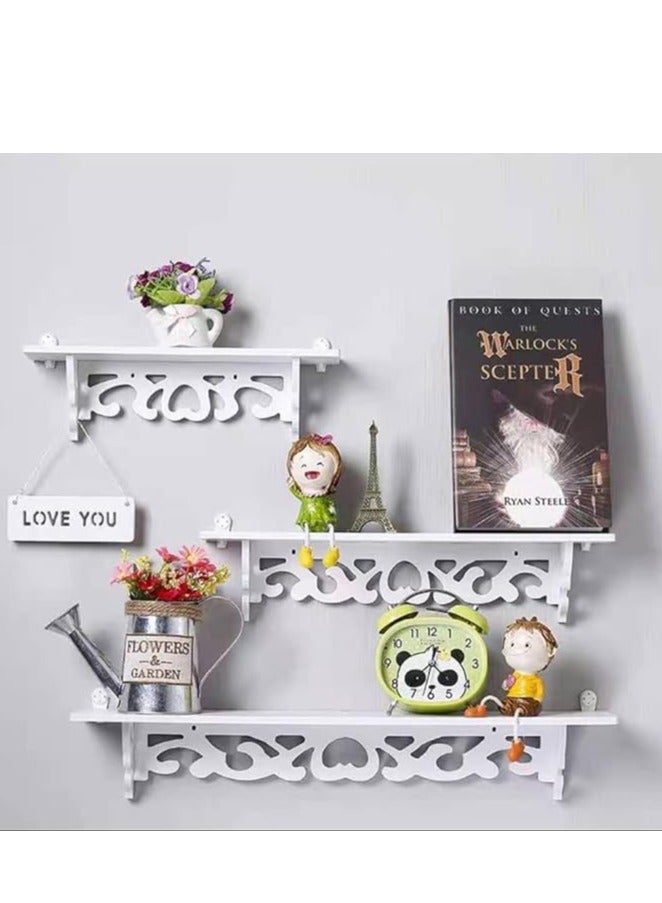 HOME TASTE TOMSUN Floating Shelves for Wall Set of 3 Modern Bathroom Floating Shelf with Invisible Brackets Wall Home Storage Decor Wall Mounted Floating Shelfs  - Image 3