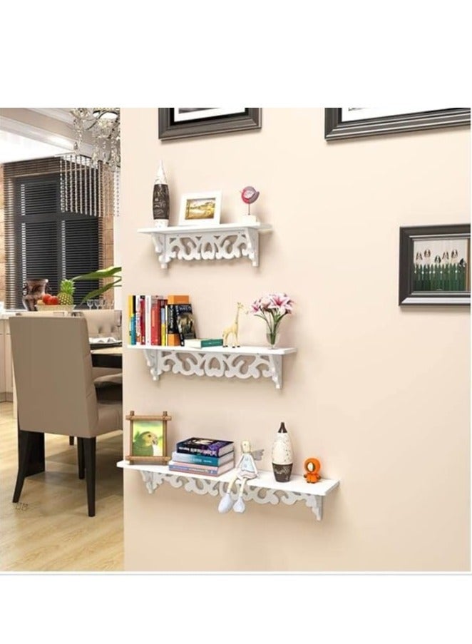 HOME TASTE TOMSUN Floating Shelves for Wall Set of 3 Modern Bathroom Floating Shelf with Invisible Brackets Wall Home Storage Decor Wall Mounted Floating Shelfs  - Image 4