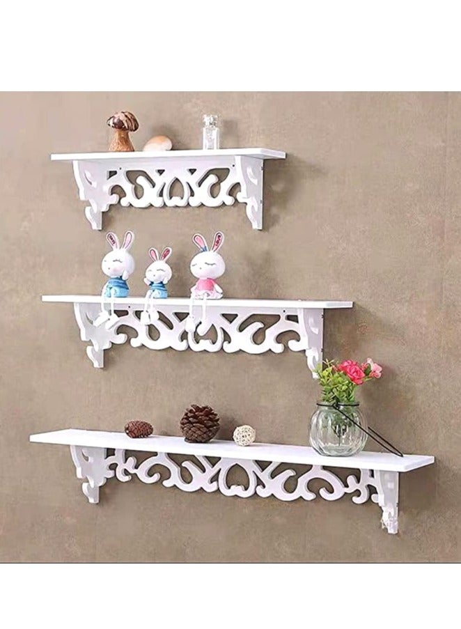 HOME TASTE TOMSUN Floating Shelves for Wall Set of 3 Modern Bathroom Floating Shelf with Invisible Brackets Wall Home Storage Decor Wall Mounted Floating Shelfs  - Image 5