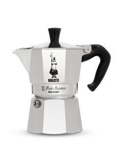 BIALeTTI Moka Express Stove Top Espresso Maker, Makes Real Italian Coffee, Moka Pot 3 Cups, Silver  - Image 1