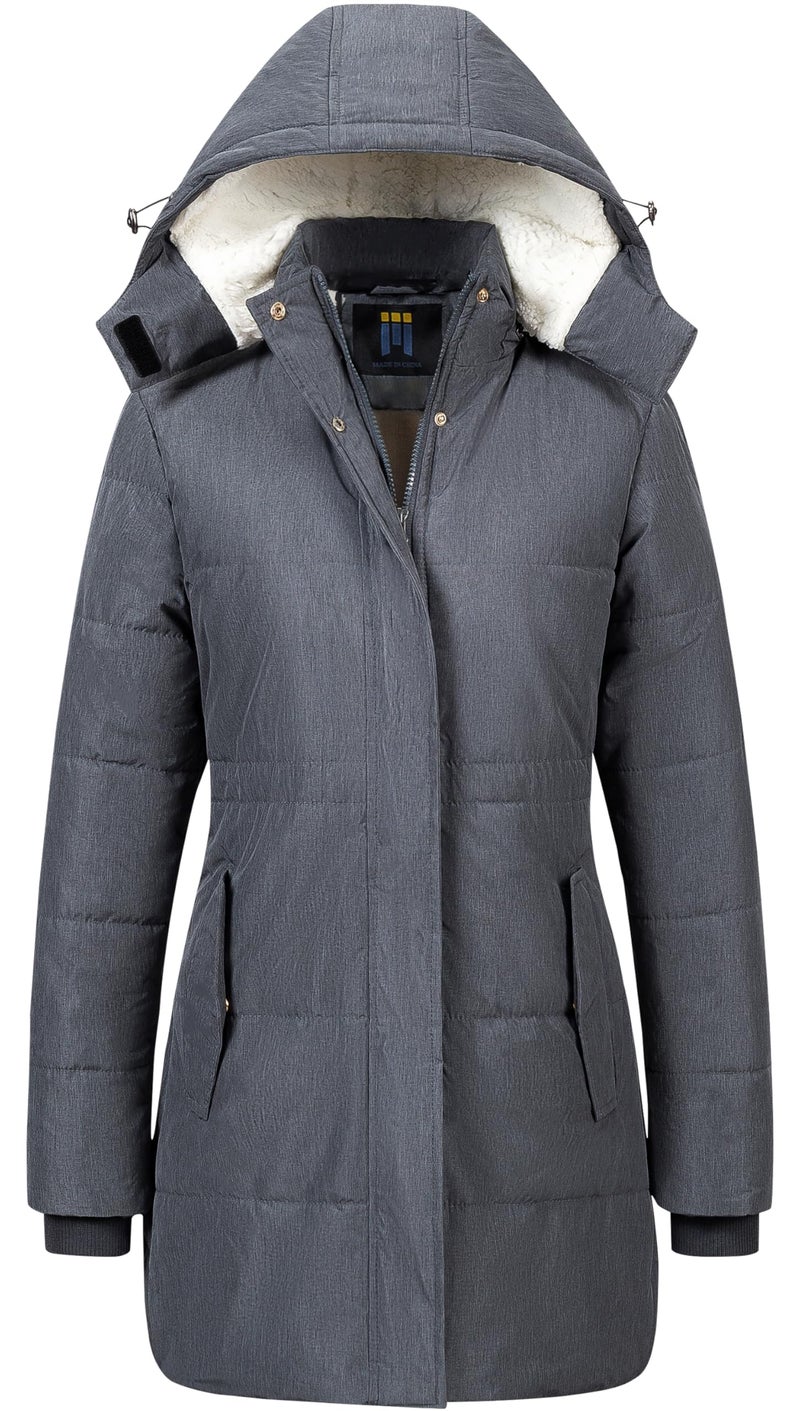 CREATMO US Women Winter Coat Womens Coats With Hood Plus Size Gorgeous Parka Women's Windproof Warm Waterproof Thicken Hooded Fashions Puffer Jacket Charcoal M - Image 1