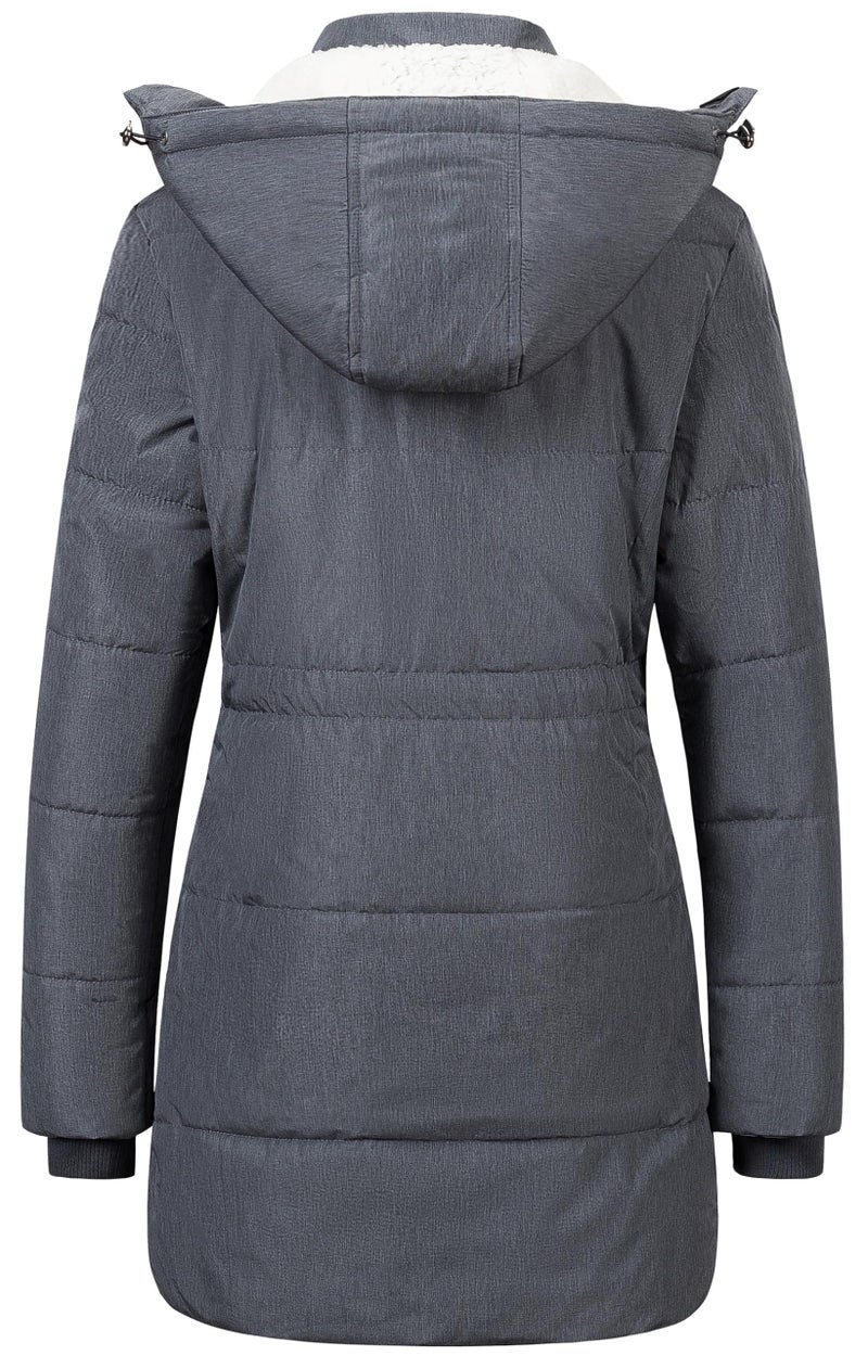 CREATMO US Women Winter Coat Womens Coats With Hood Plus Size Gorgeous Parka Women's Windproof Warm Waterproof Thicken Hooded Fashions Puffer Jacket Charcoal M - Image 2
