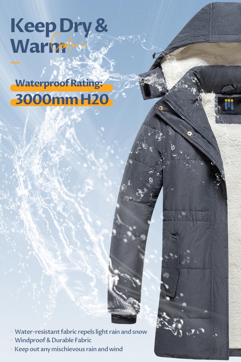 CREATMO US Women Winter Coat Womens Coats With Hood Plus Size Gorgeous Parka Women's Windproof Warm Waterproof Thicken Hooded Fashions Puffer Jacket Charcoal M - Image 4