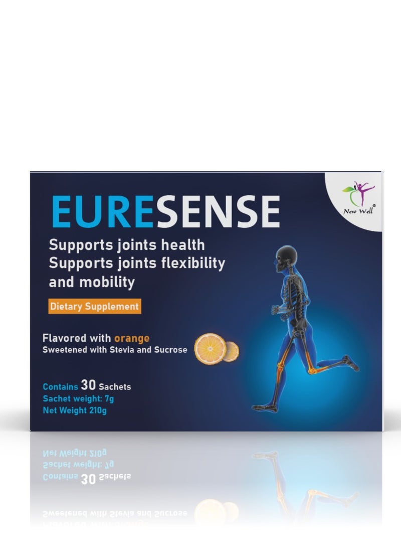 NEW WELL Euresense Box 30 Sachets - Supports elasticity & cushioning in joints  - Image 1