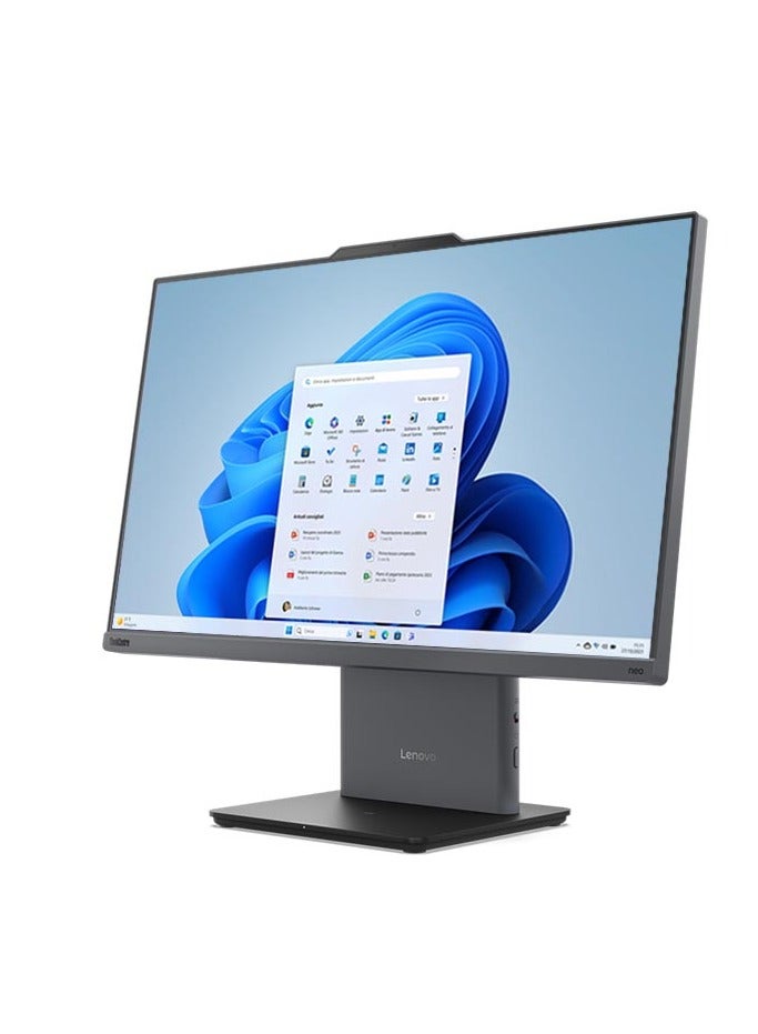 لينوفو جهاز ThinkCentre neo 50a 24 المتكامل بشاشة IPS عالية الدقة بالكامل (1920x1080) مقاس 23.8 بوصة، معالج Intel Core i7-13620H، ذاكرة وصول عشوائي DDR5 سعة 16 جيجابايت، قرص صلب SSD سعة 512 جيجابايت، نظام تشغيل Windows 11 Pro، معالج رسومات Intel UHD، يدعم اللغتين الإنجليزية والعربية، لون رمادي قمري الإنجليزية/العربية - Image 3