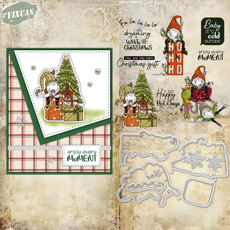 Christmas Dwarf Silicone Transparent Seal Greeting Card Diy Card Making Handbook Background Material Po Album Decorative Seal - Image 2