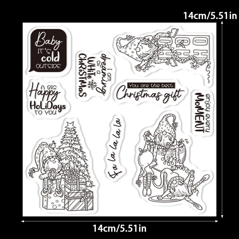 Christmas Dwarf Silicone Transparent Seal Greeting Card Diy Card Making Handbook Background Material Po Album Decorative Seal - Image 1