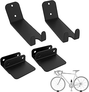 WALMANN 2 Pack Bike Pedal Hanger Wall Mount, Heavy Duty Horizontal Bike Rack for Garage Wall, Bike Display Stand for - Image 1