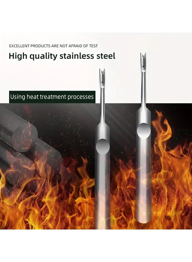 يوكانبي مزيل الجلد الزائد من الفولاذ المقاوم للصدأ 1 قطعة، أدوات العناية بالجلد الزائد ذات المقبض السهل، أداة دفع الجلد الزائد والشفرات الفضية، أداة باديكير من الفولاذ المقاوم للصدأ، مقبض مجوف سميك، مع صندوق تخزين، سهل الحمل - Image 3