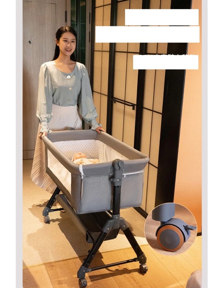 New design bedside bassinet for baby bedside crib with wheels easy to assemble bassinet for newborn/Infant adjustable bedside sleeper adjustable heights black - Image 4