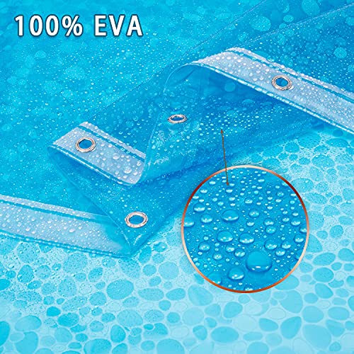 Bostofy Waterproof Shower Curtain Liner 8G EVA Thick Curtain with Heavy Duty 3 Bottom Magnets for Shower Stall, Bathtubs, 3D Pebble Pattern, 72 x 72,12 Hooks - Image 2