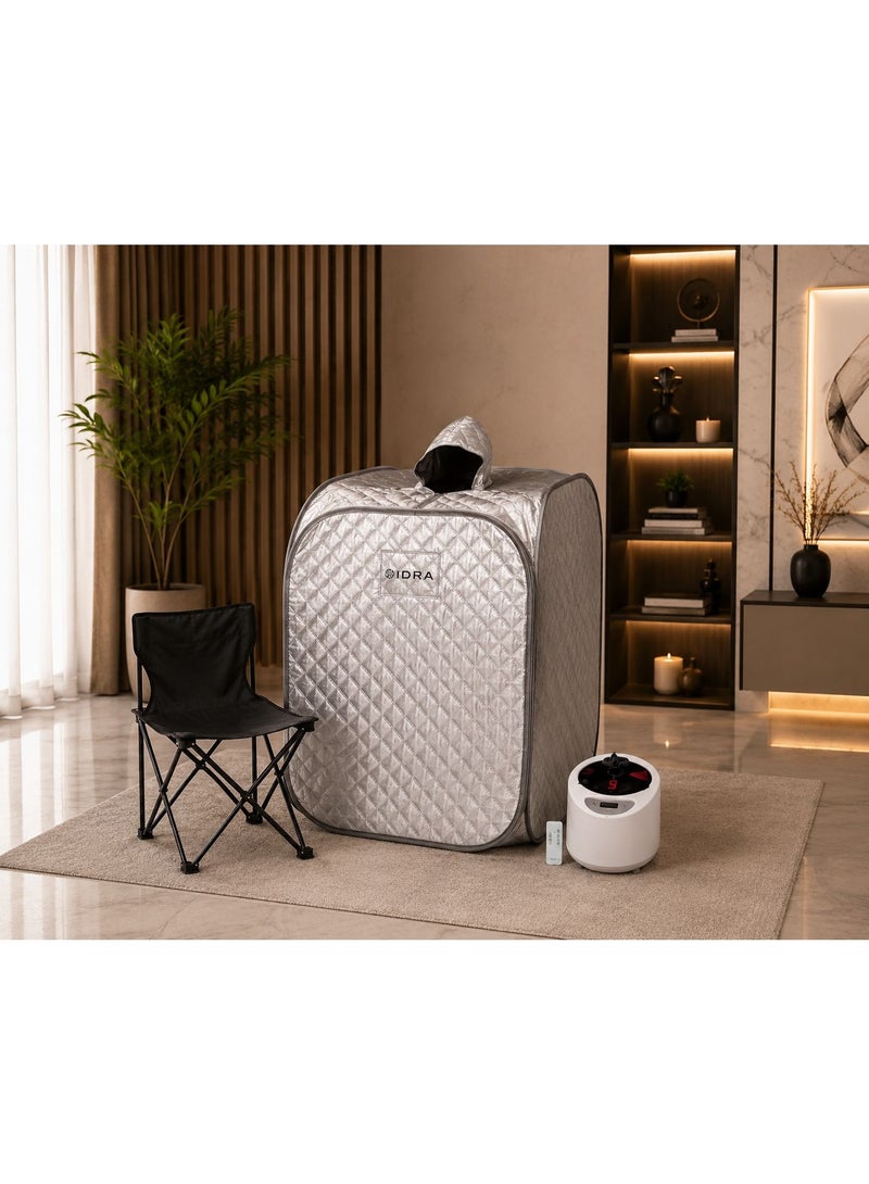 SIDRA Sauna, steam sauna, portable sauna, home sauna tent for exercise, yoga, and Pilates; hot bath with chair. - Image 3