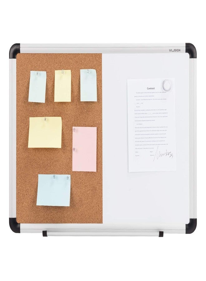 VUSIGN White Board and Cork Board Combination, 17" x 23" Dry Erase Board and Corkboard Combo for Home or Office, Wall Mounted Notice Bulletin Board with Aluminum Frame - Image 4
