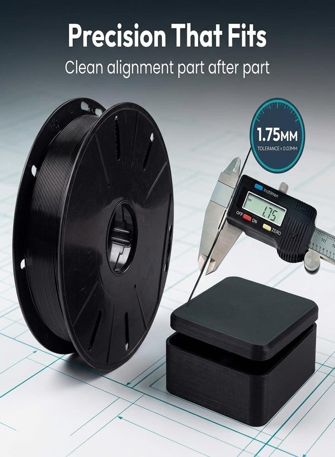 TESSERACT خيوط طباعة ثلاثية الأبعاد Tesseract Premium PLA + 1.75 مم | دقة الأبعاد ± 0.03 مم | متوافقة مع معظم طابعات FDM | 1 كجم خيوط طباعة ثلاثية الأبعاد - PLA أسود (الكمية 1) - Image 2