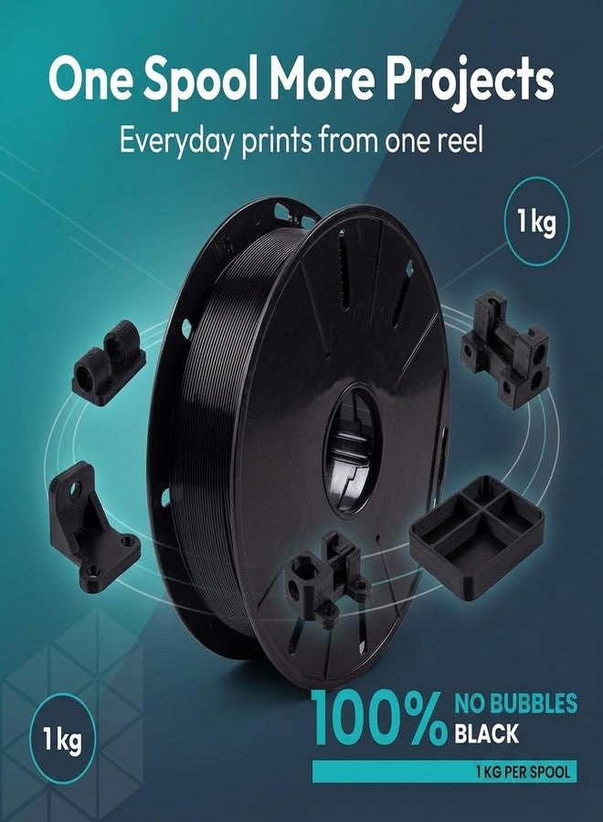 TESSERACT خيوط طباعة ثلاثية الأبعاد Tesseract Premium PLA + 1.75 مم | دقة الأبعاد ± 0.03 مم | متوافقة مع معظم طابعات FDM | 1 كجم خيوط طباعة ثلاثية الأبعاد - PLA أسود (الكمية 1) - Image 3