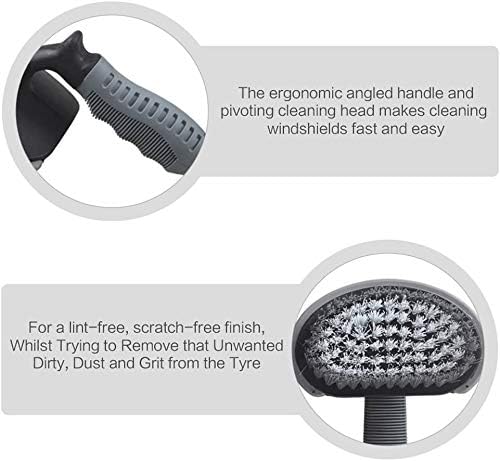 TUQO Tyre and Wheel Cleaning Brush for Car Rim, Soft Bristle Car Wash Brush, Cleans Tyres & Releases Dirt and Road Grime & Carpets, Short Handle for Easy Scrubbing - TQ484 - Image 4
