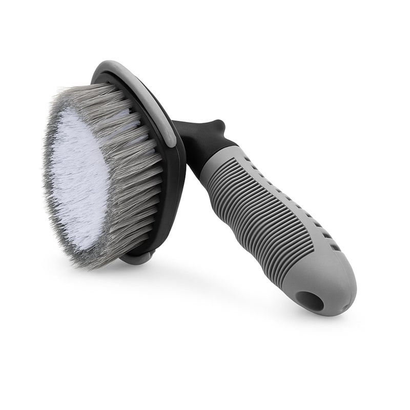 TUQO Tyre and Wheel Cleaning Brush for Car Rim, Soft Bristle Car Wash Brush, Cleans Tyres & Releases Dirt and Road Grime & Carpets, Short Handle for Easy Scrubbing - TQ484 - Image 5