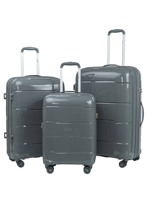 Trolley Luggage PP Hard Side 3 PCS Set Luggage Bag with TSA Lock Travel Suitcase